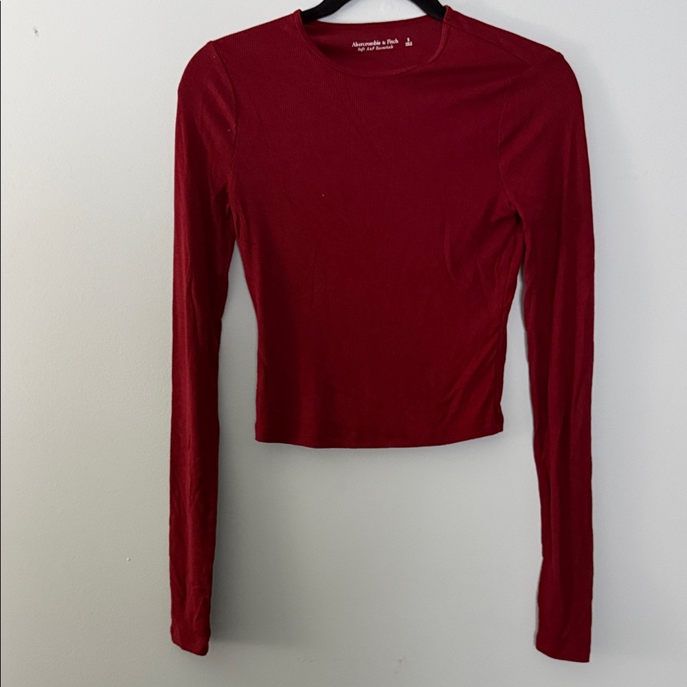 Abercrombie & Fitch Deep Red Long Sleeve Top